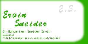 ervin sneider business card